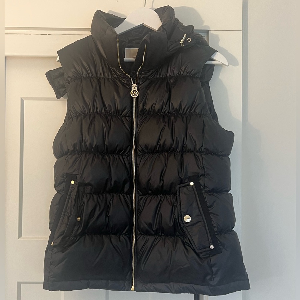 Michael Kors Black Vest with Gold Details